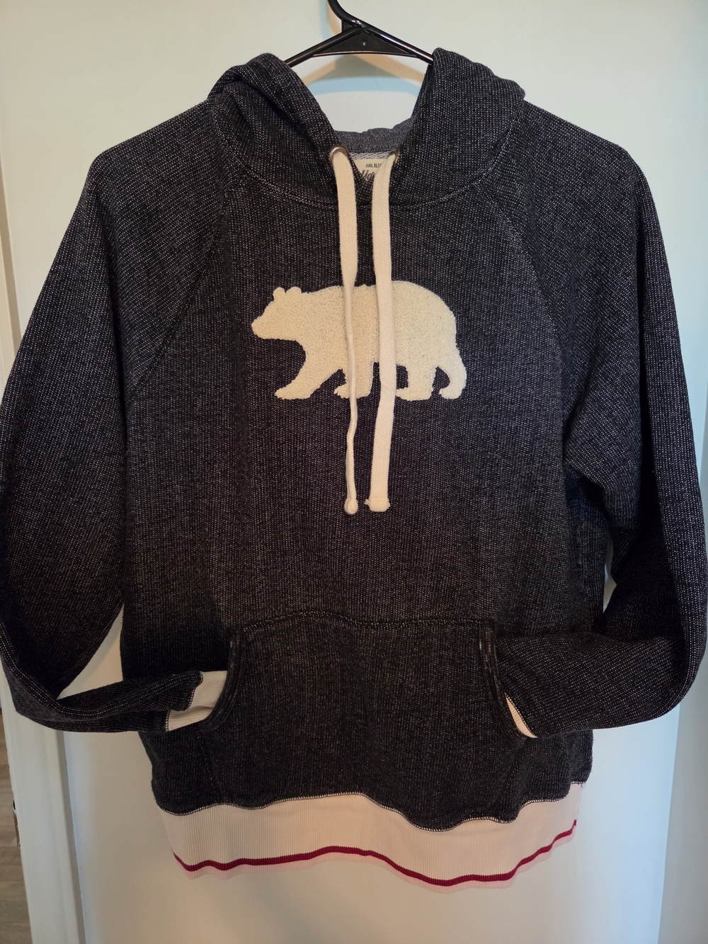 Adilt Charcoal Hooded Sweater with White Bear Motif